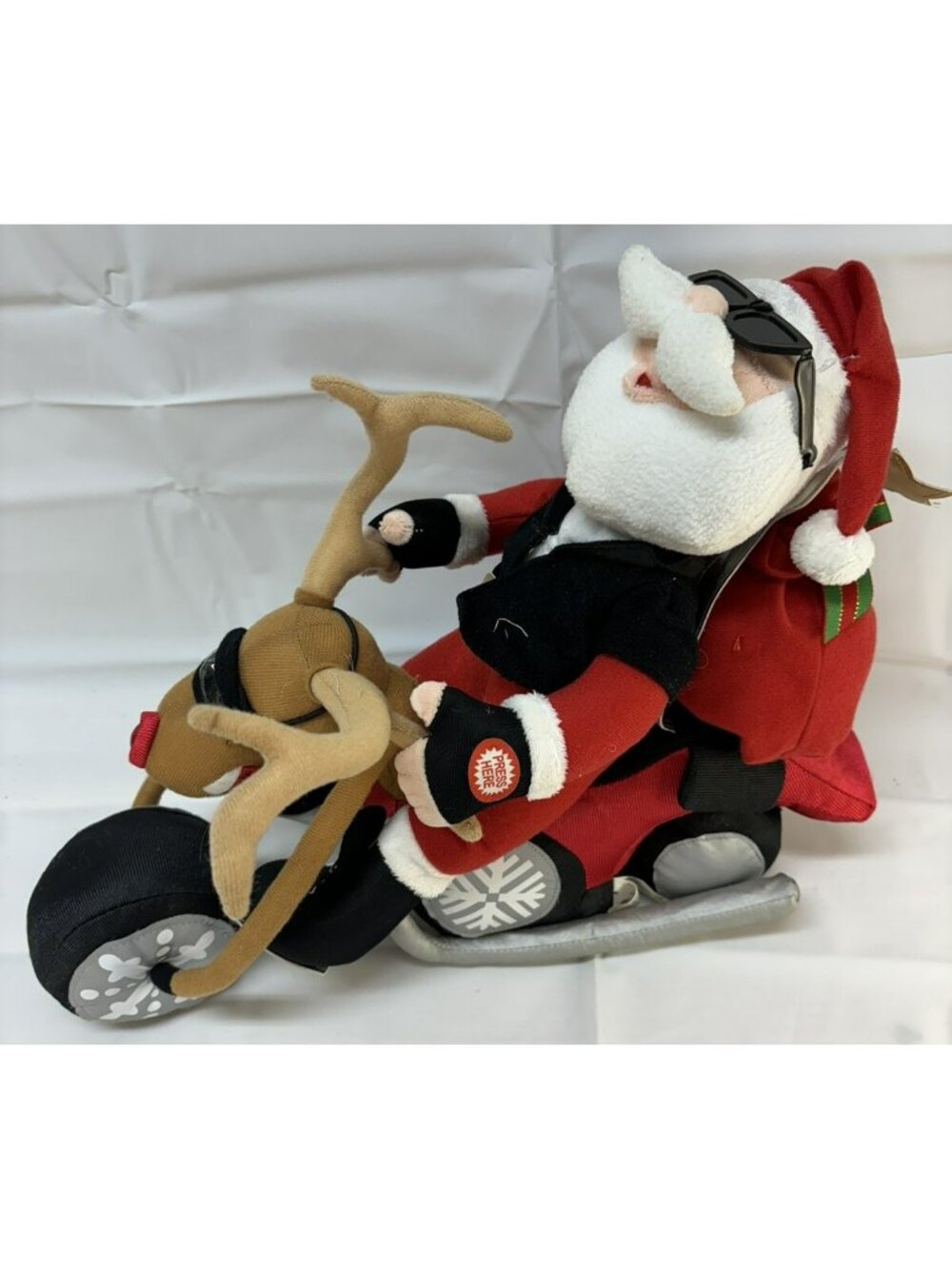 VIDEO! Animated Santa & Rudolph Reindeer Motorcycle - Sings, Lights Up, Vibrates